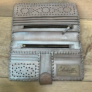 Cleobella Mexicana Leather Hand Tooled Clutch Purse Wallet *New*